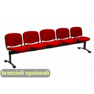 Panca 5 posti - Agata DADO UNISIT - polipropilene - Rosso - L250xP58xH82 cm