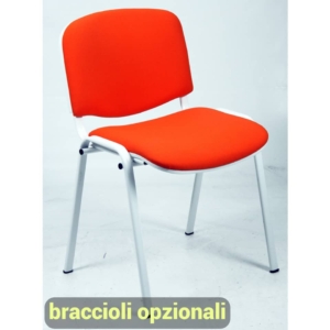 Sedie attesa ufficio Agata DADO UNISIT - ignifugo - Bianco - Rosso - D5B/2/IR (conf.2)