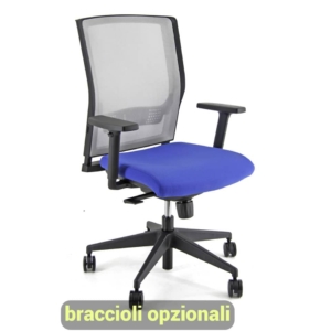 Sedia ufficio ergonomica semidirezionale X RAY - fili di luce - Blu