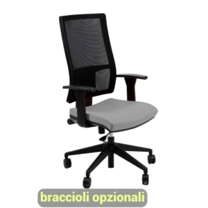 Sedia da ufficio con ruote NEREIDE UNISIT - ignifugo - Antracite - NDA/IT