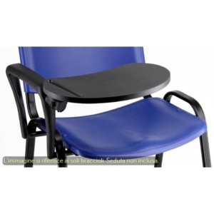 Bracciolo con tavoletta scrittoio per sedia visitatore Agata Dado Unisit - Nero - KITD500P-ACCKTDA