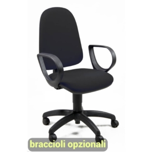 Sedia da ufficio eco-smart JUPITER UNISIT - ignifugo - Nero - Braccioli opzionali - JPL/IN