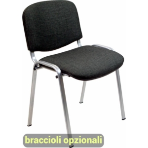 Sedie collettività Agata DADO UNISIT - ignifugo - cromo - Nero - D5C/2/IN (conf.2)