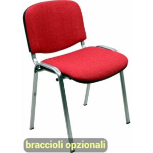 Sedie collettività Agata DADO UNISIT - ignifugo - cromo - Rosso - D5C/2/IR (conf.2)
