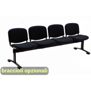 Panca 4 posti - Agata DADO UNISIT polipropilene - Nero - L200xP58xH82 cm