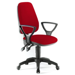 Sedia girevole per scrivania Unisit Leda LDAY Eco smart - schienale alto - rivestimento ignifugo Bordeaux - Con braccioli