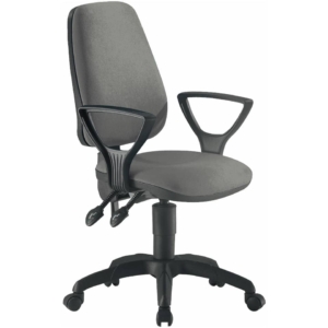 Sedia girevole per scrivania Unisit Leda LDAY Eco smart - schienale alto - rivestimento ignifugo Grigio - Con braccioli