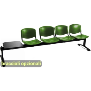 Panca 4 posti - Agata DADO UNISIT con tavolo - polipropilene - Verde - L250xP58xH82 cm