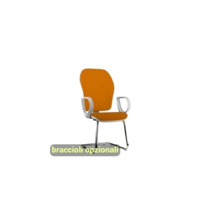Sedia a slitta cromo Arancione HUBBLE GRAFIX UNISIT - polipropilene