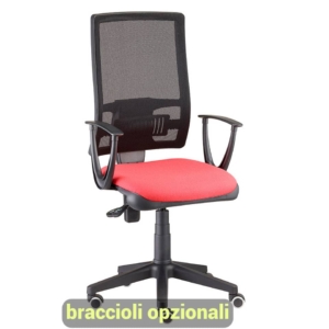 Sedia da ufficio con ruote NEREIDE UNISIT - ignifugo - Rosso - NDA/IR