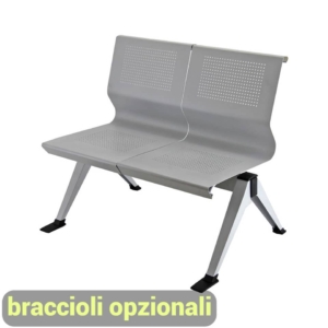Panca 2 posti PANAIR UNISIT - acciaio - Argento - L116xP58xH91