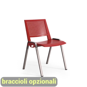 Sedia collettività KENTRA UNISIT - plastica - Rosso - KEV/RO