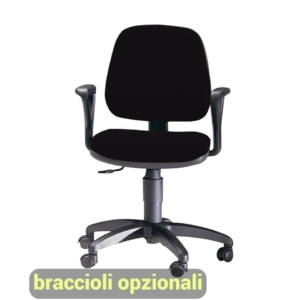 Sedia operativa Young UNISIT - polipropilene - Nero - braccioli opzionali