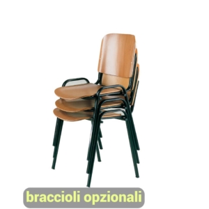 Sedie collettività Agata DADO UNISIT - Faggio - Struttura Nera - LEGNO - D5L/2 (conf.2)