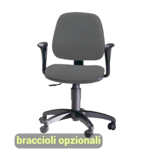 Sedia operativa Young UNISIT - polipropilene - Grigio scuro - braccioli opzionali