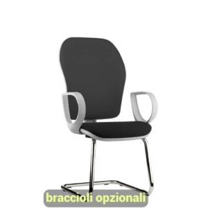 Sedia a slitta cromo HUBBLE GRAFIX UNISIT - similpelle - Grigio