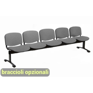 Panca 5 posti - Agata DADO UNISIT - polipropilene - Grigio scuro - L250xP58xH82 cm