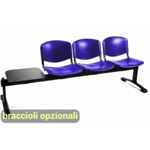 Panca in plastica 3 posti con tavolo Agata DADO UNISIT - Blu - L200xP47xH79 cm