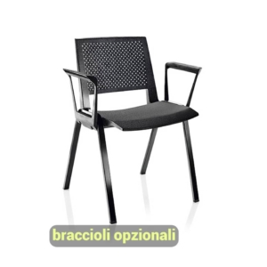 Sedia collettività KENTRA UNISIT - plastica - Nero - KEV/NE