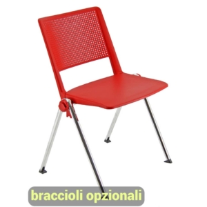 Sedute visitatore Rio UNISIT - Rosso - RECP/2/RO (conf.2)