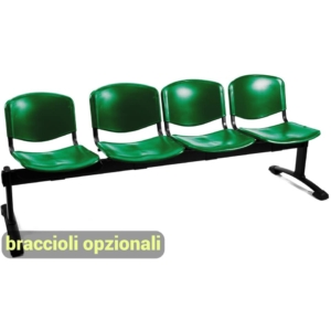 Panca 4 posti - Agata DADO UNISIT polipropilene - Verde - L200xP58xH82 cm