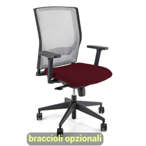 Sedia ergonomica semidirezionale X RAY UNISIT - ignifugo - Bordeaux