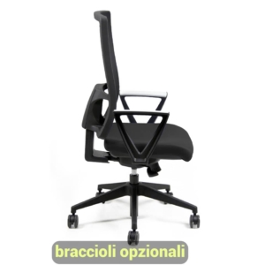 Sedia da ufficio con ruote NEREIDE UNISIT - polipropilene - Nero - NDA/EN