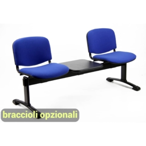 Panca 2 posti - Agata DADO UNISIT con tavolo - ignifugo - Blu - L150xP58xH82 cm