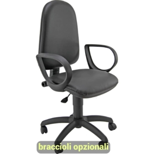Sedia da ufficio eco-smart JUPITER UNISIT - Ecopelle - Nera - Braccioli opzionali - JPL/KN