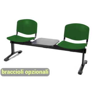Panca 2 posti - Agata DADO UNISIT con tavolo - polipropilene - Verde - L150xP58xH82 cm