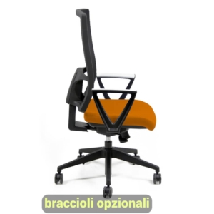 Sedia ufficio ergonomica semidirezionale NEREIDE UNISIT - polipropilene - Arancione - NDAE/EA