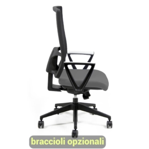 Sedia ufficio ergonomica semidirezionale NEREIDE UNISIT - fili di luce - Grigio scuro - NDAE/F14
