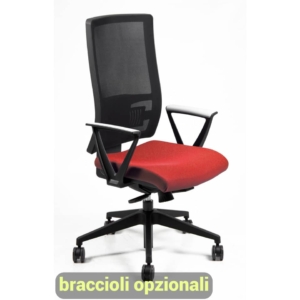 Sedia ufficio ergonomica semidirezionale NEREIDE UNISIT - polipropilene - Rosso - NDAE/ER