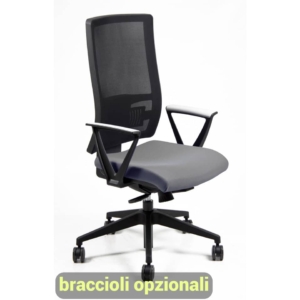 Sedia ufficio ergonomica semidirezionale NEREIDE UNISIT - ignifugo - Antracite - NDAE/IT