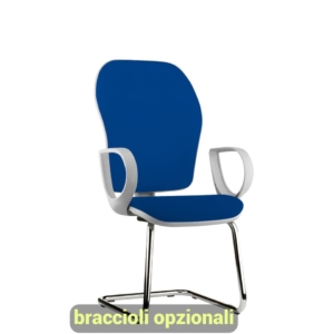 Sedia a slitta cromo HUBBLE GRAFIX UNISIT - ignifugo - Blu
