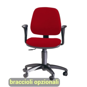 Sedia operativa Young UNISIT - polipropilene - Rosso - braccioli opzionali