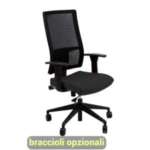 Sedia da ufficio con ruote NEREIDE UNISIT - ignifugo - Nero - NDA/IN