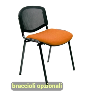 Sedie attesa Agata DADO UNISIT - polipropilene - Nera - Arancione - D5N/2/EA (conf.2)