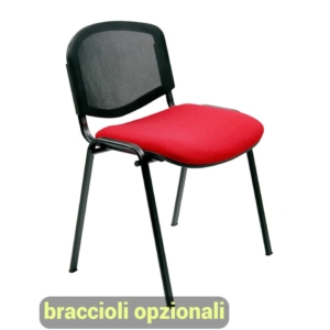Sedie attesa Agata DADO UNISIT - ignifugo - Nera - Rosso - D5N/2/IR (conf.2)