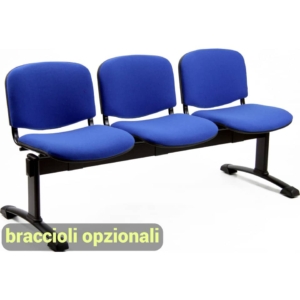 Panca da attesa 3 posti Agata Dado Unisit - Acrilico - Blu - L150xP58xH82 cm