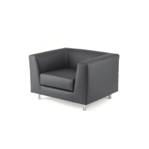 Divano 1 posto - divanetto attesa in pelle - QUAD UNISIT - Grigio - QD1/PT