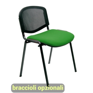 Sedie attesa Agata DADO UNISIT - polipropilene - Nera - Verde - D5N/2/EV (conf.2)