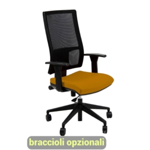 Sedia da ufficio con ruote NEREIDE UNISIT - polipropilene - Arancione - NDA/EA