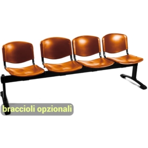 Panca 4 posti - Agata DADO UNISIT polipropilene - Arancione - L200xP58xH82 cm