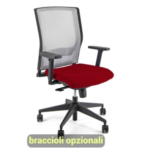 Sedia ergonomica semidirezionale X RAY UNISIT - ignifugo - Rosso