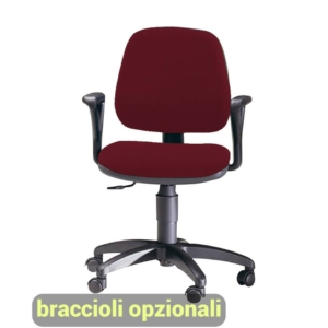 Sedia operativa Young UNISIT - ignifugo - Bordeaux - braccioli opzionali