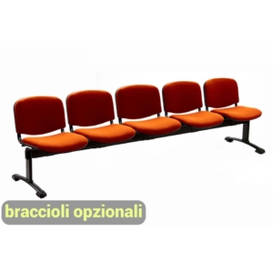 Panca 5 posti - Agata DADO UNISIT - polipropilene - Arancione - L250xP58xH82 cm