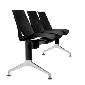 Panca 3 posti collettività STRIKE UNISIT - plastica - Nero - L153xP56xH82 cm