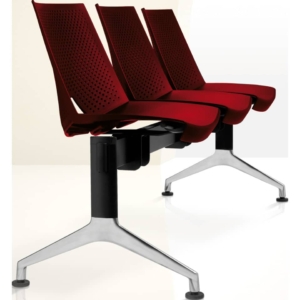 Panca 3 posti collettività STRIKE UNISIT - plastica - Rosso - L153xP56xH82 cm