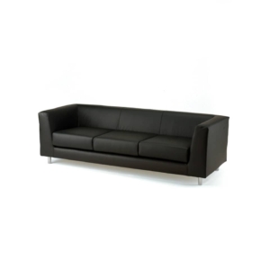 Divano 3 posti - divanetto attesa in pelle - QUAD UNISIT - Nero - QD3/PN